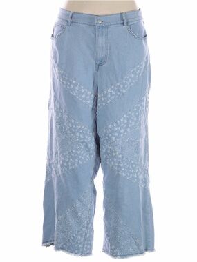 DAVI & DANI Light Blue Patchwork Wide-Leg Jeans